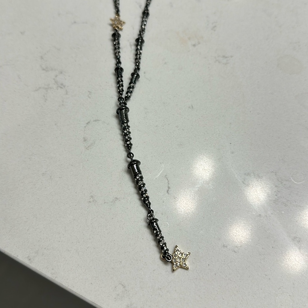 Betsy Johnson necklace stars screws